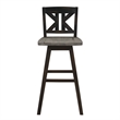 Pemberly Row 29 Inch Bar Height Swivel Chair Set of 2 with X Back Design