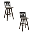 Pemberly Row 29 Inch Bar Height Swivel Chair Set of 2 with X Back Design