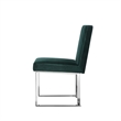 Pemberly Row 19 Inch Dining Chair Set of 2 Green Velvet Foam Chrome Steel Base