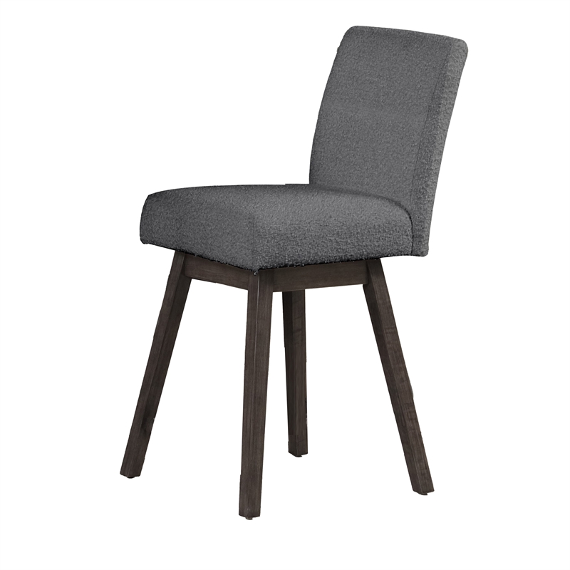 Pemberly Row 25 Inch Swivel Counter Chair Set of 2 Gray Textured Upholstery