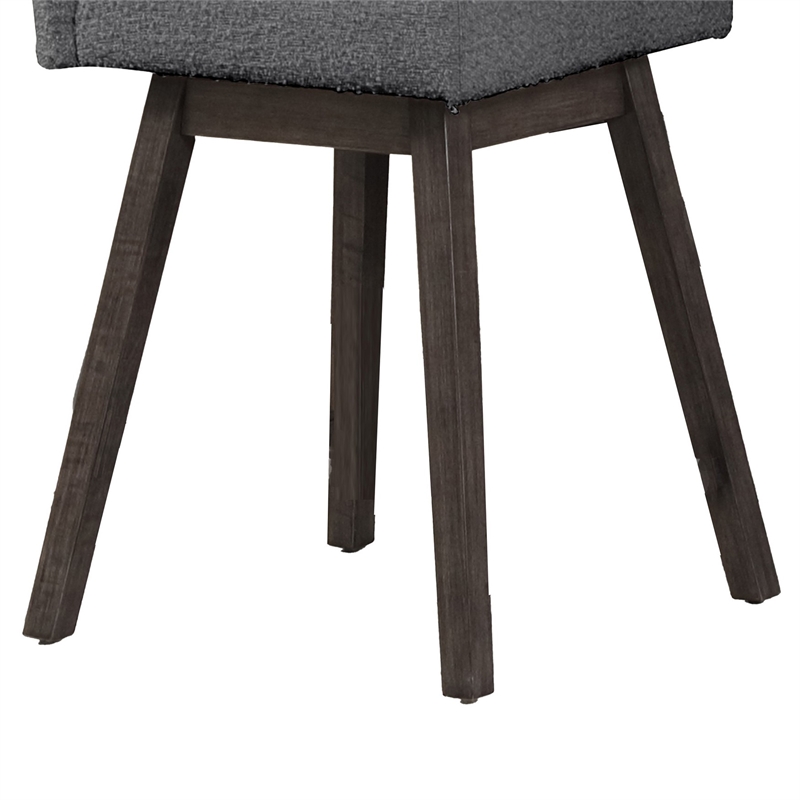Pemberly Row 25 Inch Swivel Counter Chair Set of 2 Gray Textured Upholstery