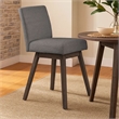 Pemberly Row 25 Inch Swivel Counter Chair Set of 2 Gray Textured Upholstery