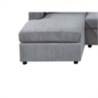 Pemberly Row U Sectional Sofa Chaise Armless Chair Set 2 Pillows in Fog Gray