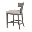 Pemberly Row 27 Inch Counter Height Chair T Shape Back Soft Beige Linen Gray