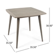 Pemberly Row Outdoor Dining Table Square 36 Inch Gray Acacia Wood Tapered