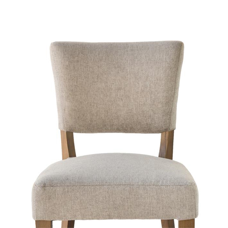 Pemberly Row Counter Stool Chair Light Gray Fabric Oak Brown Solid Wood