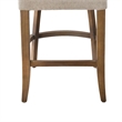 Pemberly Row Counter Stool Chair Light Gray Fabric Oak Brown Solid Wood