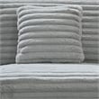 Pemberly Row Armless Accent Chair in Gray Polyester Corduroy Soft Cushioned