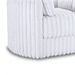 Pemberly Row Swivel Accent Chair Channel White Polyester Corduroy with 2 Pillows