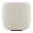 Pemberly Row Swivel Accent Chair Rounded Back in Warm Beige Linen