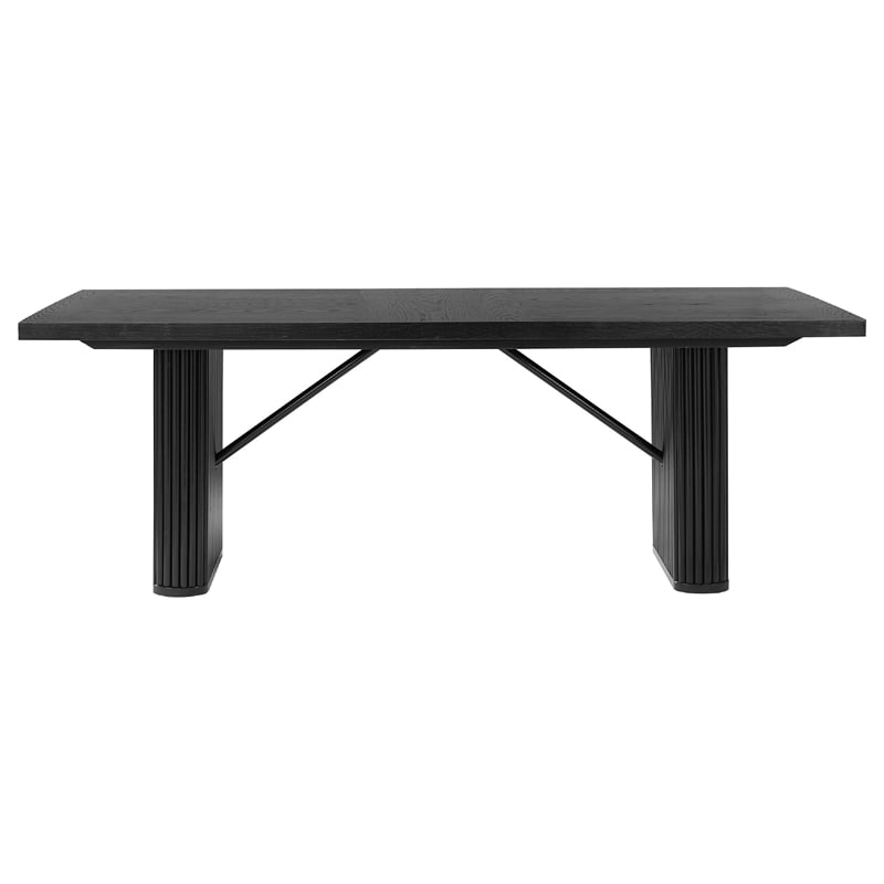 Pemberly Row 5pc Dining Table and 4 Chairs Set Black Tambour Charcoal Gray
