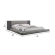 Pemberly Row California King Size Bed Side Shelves Gray Low Profile Frame