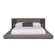 Pemberly Row California King Size Bed Side Shelves Gray Low Profile Frame