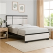 Pemberly Row King Panel Bed with Horizontal Trim Lines White Grained Wood