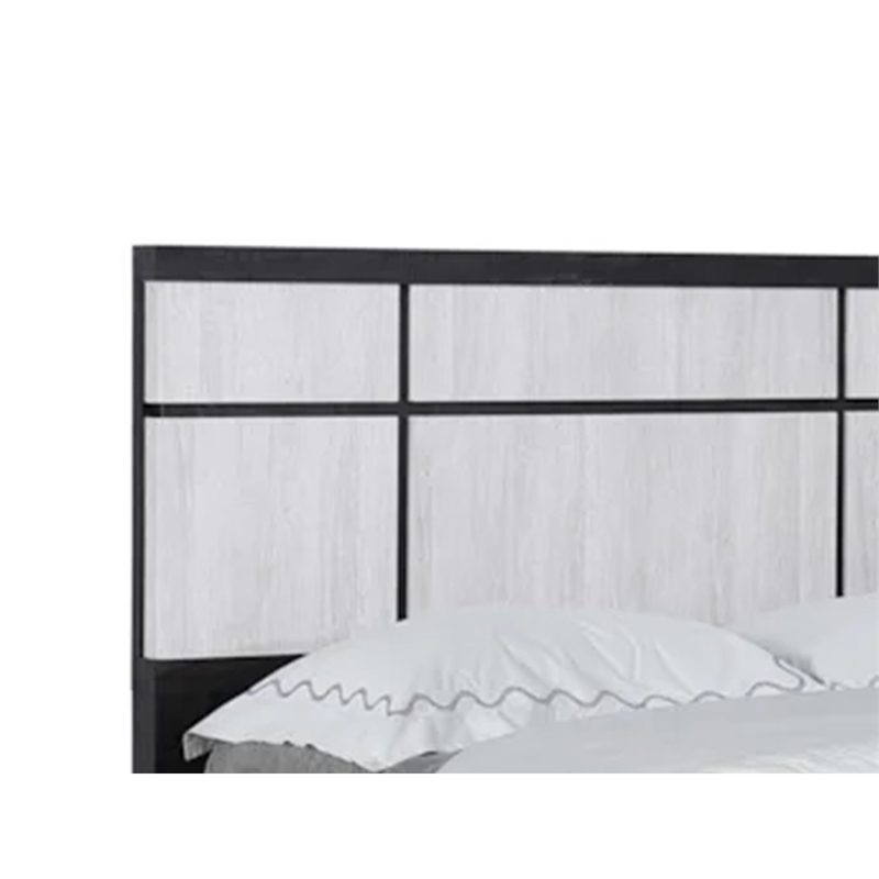 Pemberly Row King Panel Bed with Horizontal Trim Lines White Grained Wood