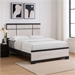 Pemberly Row Queen Panel Bed with Horizontal Trim Lines White Grained Wood