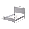 Pemberly Row Queen Bed Panel Style Headboard Rustic Farmhouse Driftwood Gray