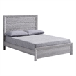 Pemberly Row Queen Bed Panel Style Headboard Rustic Farmhouse Driftwood Gray