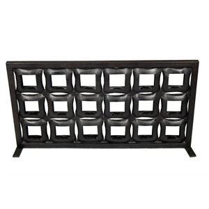 Pemberly Row 18-Tealight Iron Candle Holder Screen in Black Cast Iron