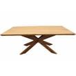 Pemberly Row Solid Acacia Wood Dining Table in Natural with Crossed Legs