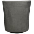 Pemberly Row Swivel Lounge Chair with Kidney Pillow in Gray Fabric
