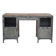Pemberly Row Industrial Metal Desk with 3 Drawers and 1 Door in Gray