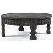 Pemberly Row Reclaimed Wood Hand-Carved Cocktail Table in Dark Gray