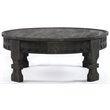 Pemberly Row Reclaimed Wood Hand-Carved Cocktail Table in Dark Gray