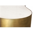 Pemberly Row Cocktail Table with Genuine Marble Top on Brass Iron Base