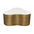 Pemberly Row Cocktail Table with Genuine Marble Top on Brass Iron Base