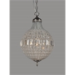 Pemberly Row Chrome Pendant Fixture with Clear Crystals in Silver