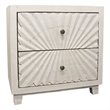Pemberly Row 2-Drawer Mango Wood Nightstand with Hand-Carved Detail - White Wash