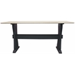 Pemberly Row Mango Wood Console Table with Beautiful Marble Top in Black