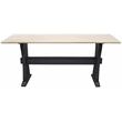 Pemberly Row Mango Wood Console Table with Beautiful Marble Top in Black