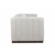 Pemberly Row Channeled Sofa with 2 Pillows in Ivory Multi-Weave Linen Velvet