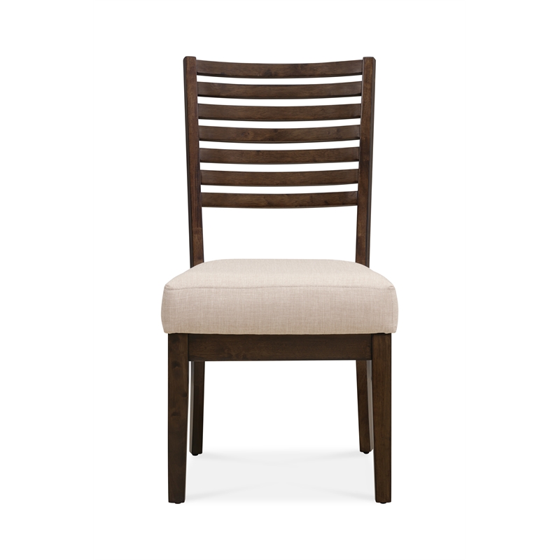 Pemberly Row 7-Piece Dining Set with 6 Upholstered Chairs in Two-Tone Brown