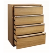 Pemberly Row 4-Drawer Oak Wood Dresser with Metal Handles in Natural Finish