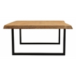 Pemberly Row Solid Acacia Wood Live Edge Square Coffee Table in Natural
