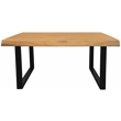 Pemberly Row Solid Acacia Wood Live Edge Square Coffee Table in Natural