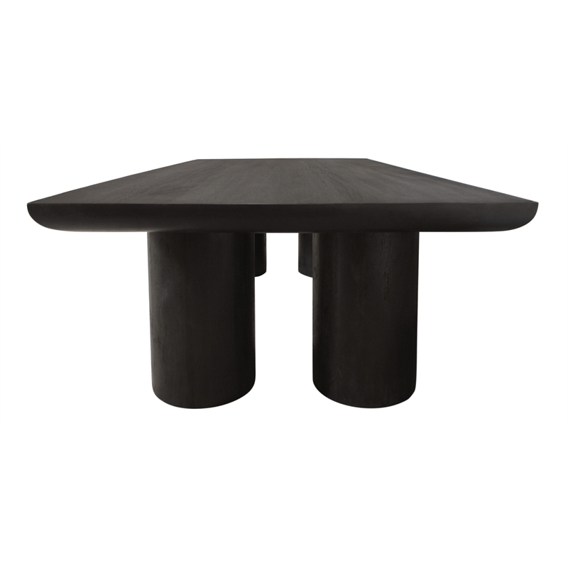Pemberly Row Solid Mango Wood Rectangular Coffee Table in Dark Brown