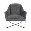 Pemberly Row Lounge Chair in Boucle Charcoal Blue with Toughened Iron Frame