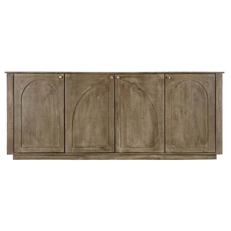 Pemberly Row 4-Door Solid Wood Sideboard in North Creek Brown Finish