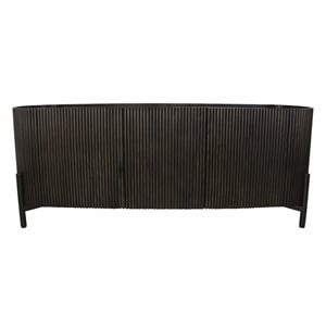 Pemberly Row 3-Door Solid Mango Wood Sideboard in Espresso Finish