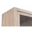 Pemberly Row Reclaimed Solid Wood Glass Cabinet in Light Ash Ivory Finish