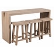 Pemberly Row 4-Piece Reclaimed Wood Counter Table Set in Light Ash Ivory