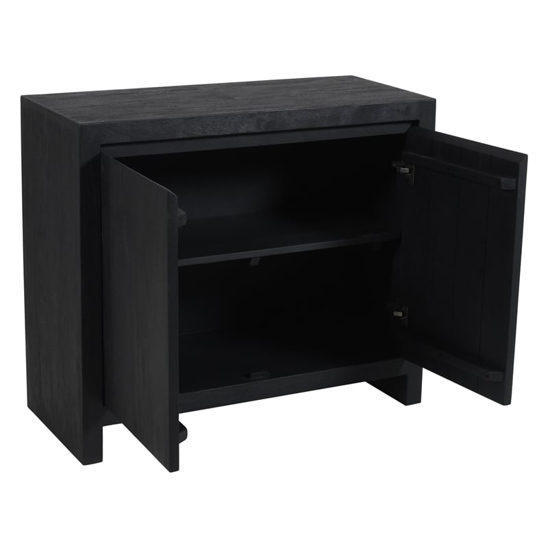 Pemberly Row 2-Door Reclaimed Solid Wood Sideboard in Graphite Black