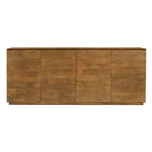 Pemberly Row 4-Door Solid Mango Wood Sideboard in Spice Tan Finish