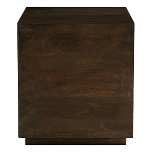 Pemberly Row Solid Mango Wood Square Side Table in Barista Brown Finish