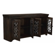 Pemberly Row 4-Door Solid Mango Wood Sideboard in Barista Brown Finish
