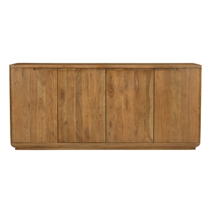 Pemberly Row 4-Door Solid Acacia Wood Sideboard in Acacia Tan Finish
